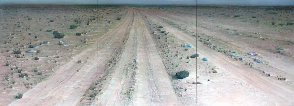 Heimweg, 2022, 260x720 cm, Öl auf Leinwand