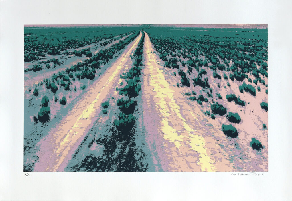 Heimweg #1, 2024, 65 x 95 cm, Siebdruck auf Büttenpapier