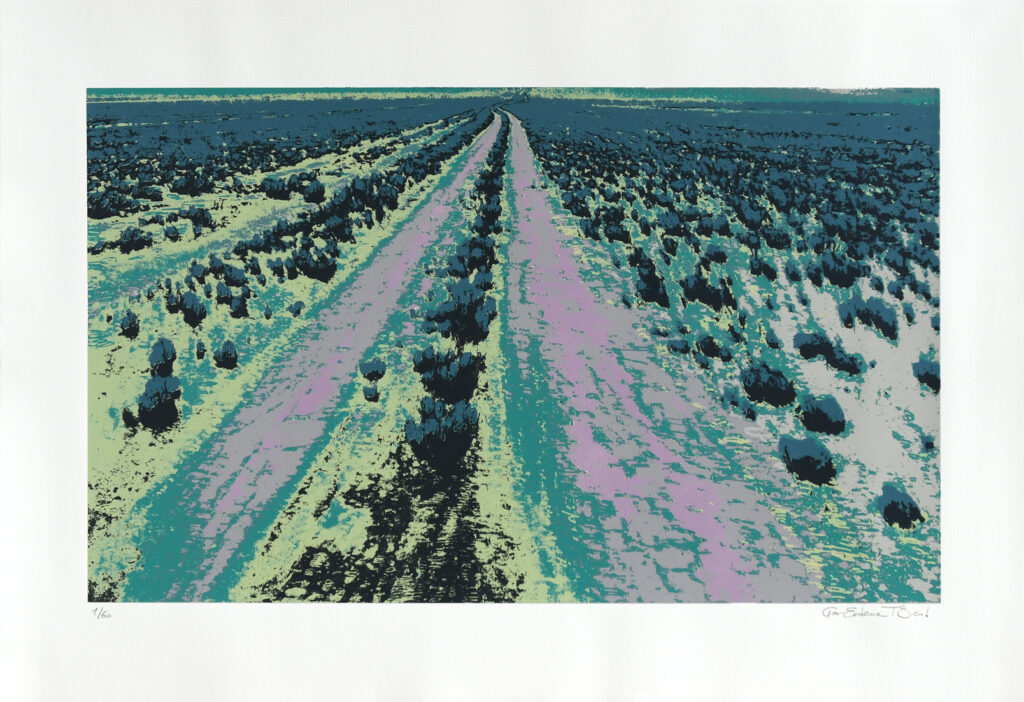 Heimweg #2, 2024, 65 x 95 cm, Siebdruck auf Büttenpapier