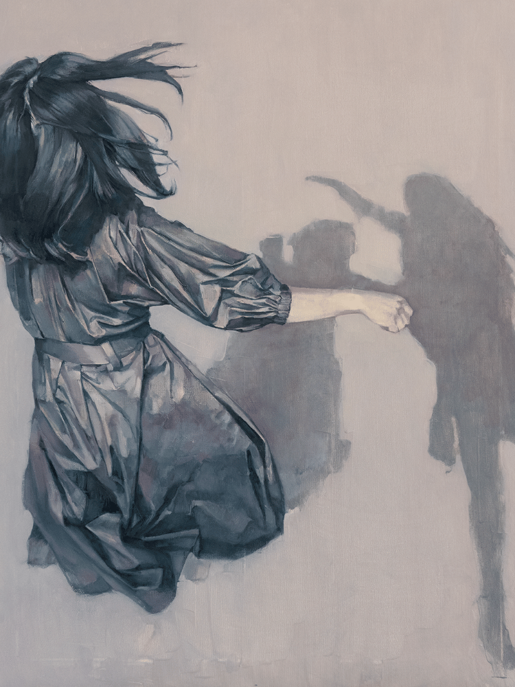 Am Strand, 2025, 30x40 cm, Aquartinte auf Papier